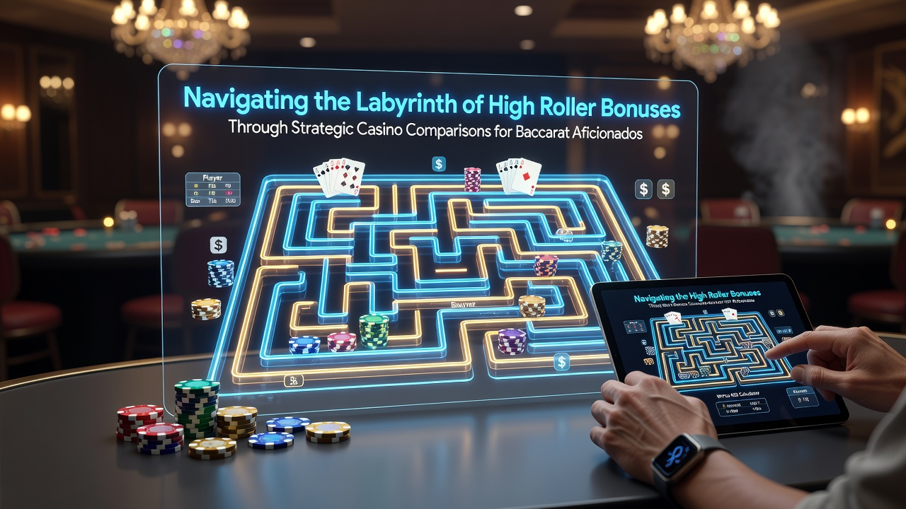 Strategic comparison dashboard showing multiple casino bonus structures for baccarat