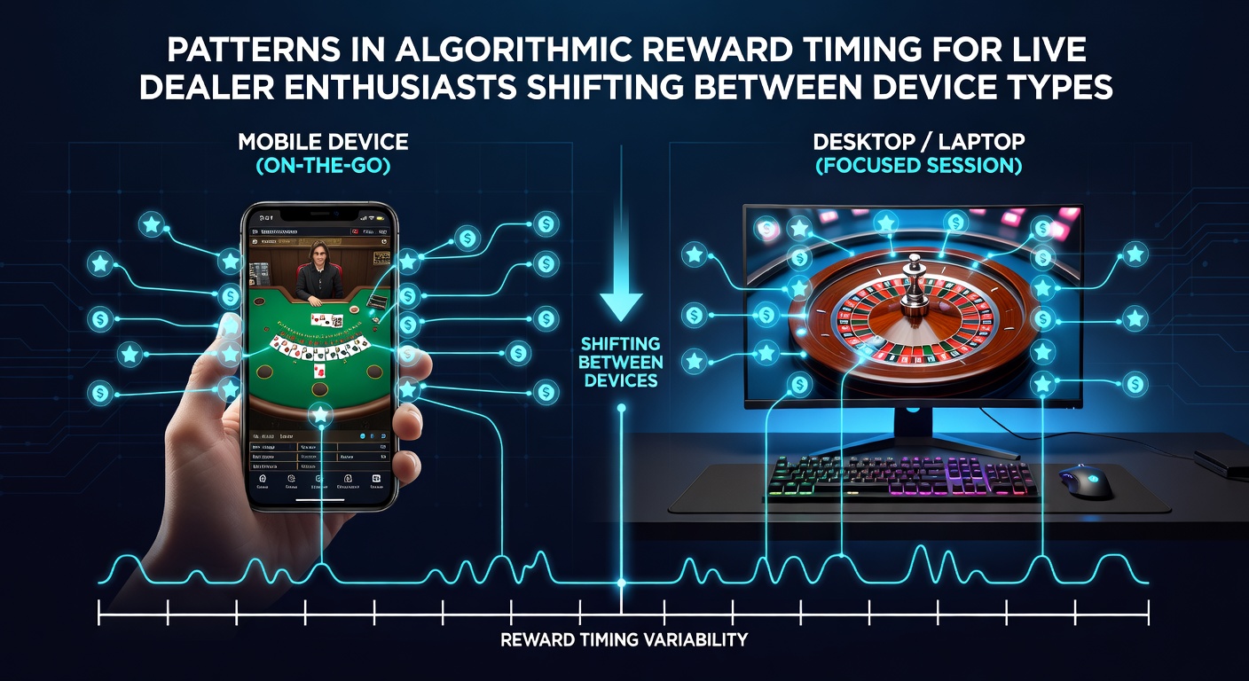Algorithmic reward timing dashboard showing device switch data for live dealer sessions
