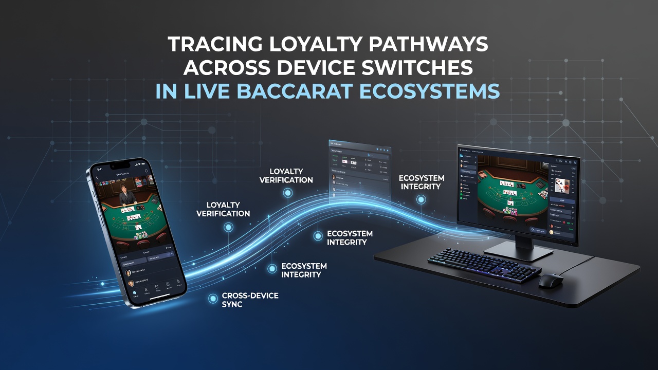 Players transitioning between mobile and desktop devices while engaging in live baccarat sessions tracked by loyalty systems