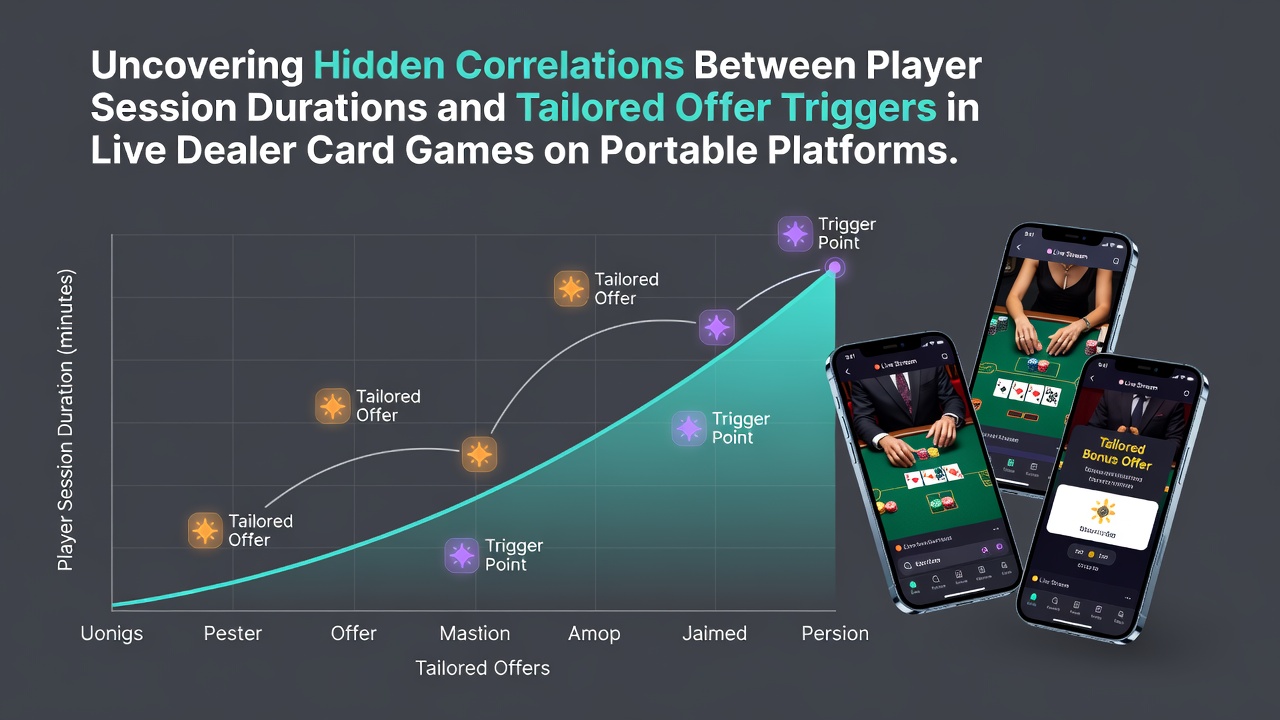 Mobile screen showing live dealer card game interface with session timer and personalized offer notification